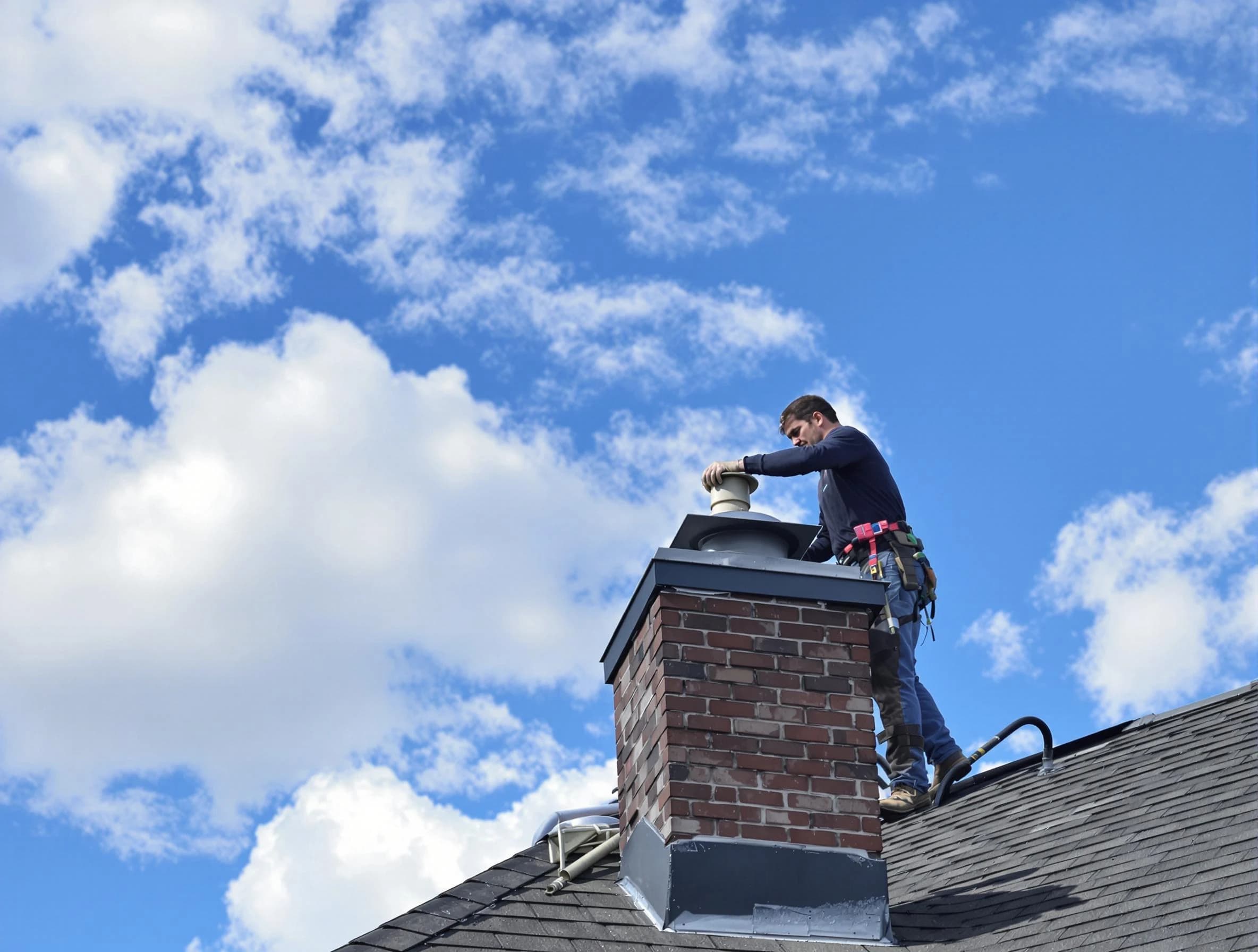 Belen Chimney Sweep installing a sturdy chimney cap in Belen, NM