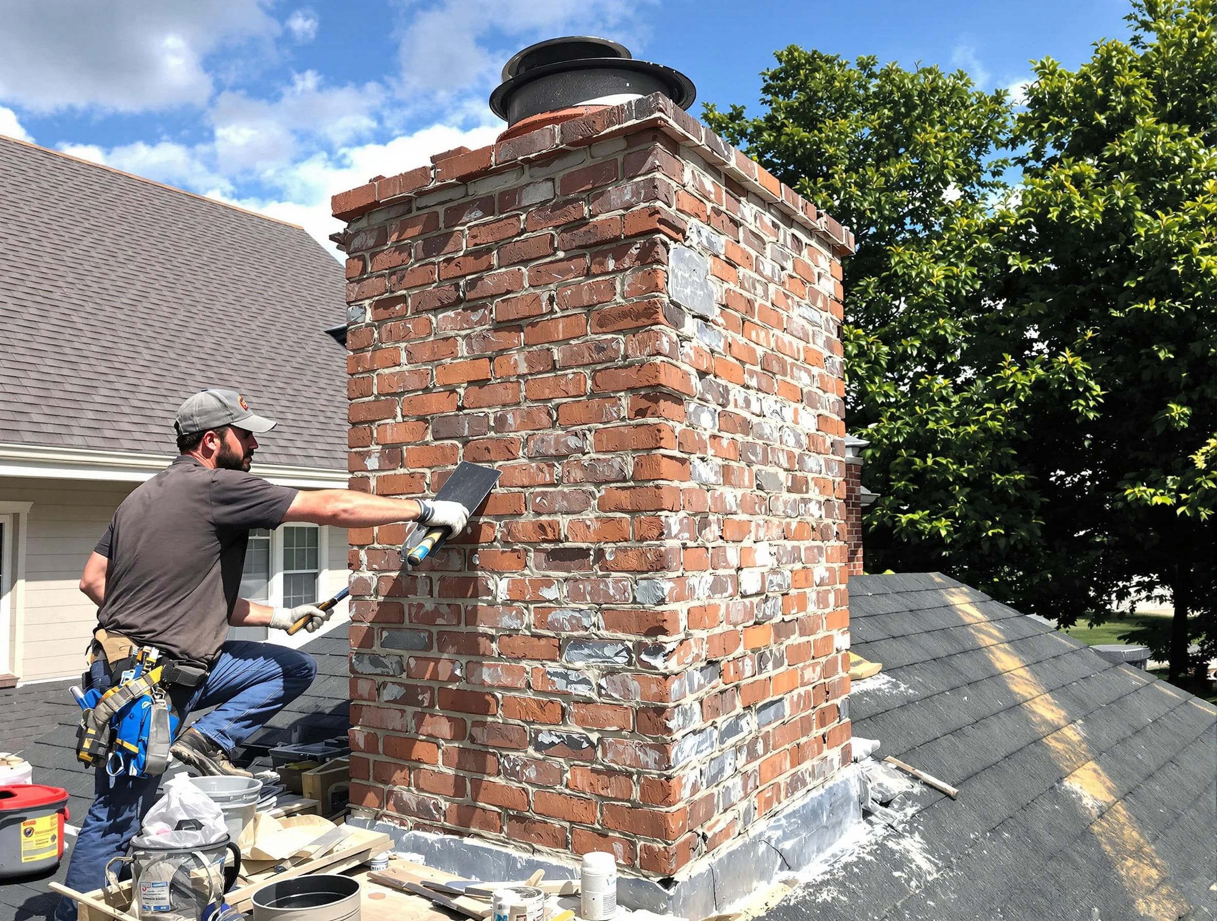 Completed chimney rebuild by Belen Chimney Sweep in Belen, NM