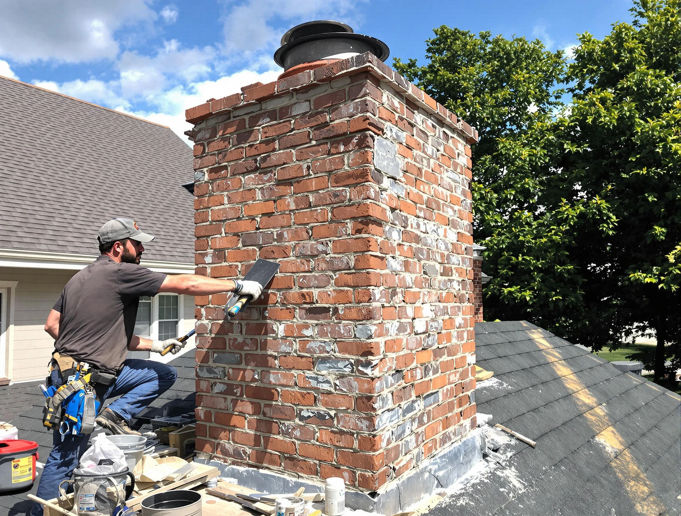 Completed chimney rebuild by Belen Chimney Sweep in Belen, NM